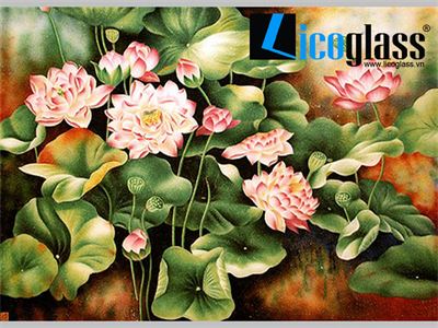 Vách kính hoa sen đẹp