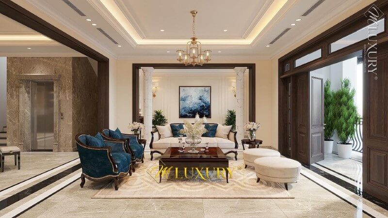 Thiết kế phòng khách biệt thự cao cấp tại Việt Hưng, Long Biên, Hà Nội