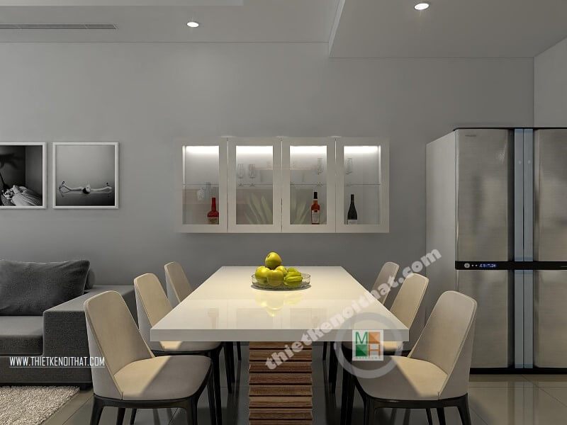 Bộ bàn ghế ăn có màu kem đẹp được nhiều khách hàng yêu thích và sử dụng tại MoreHome.